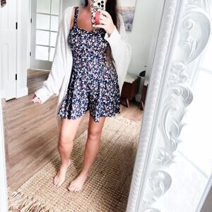 Laying in the Grass vintage blooming floral cottagecore fluttery shorts romper